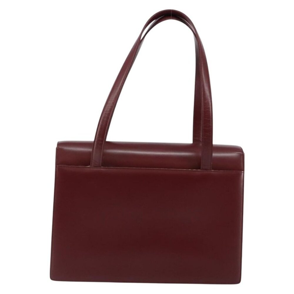 BURBERRY Nova Check Hand Bag Canvas Leather Bordeaux Beige Auth - Picture 3 of 16